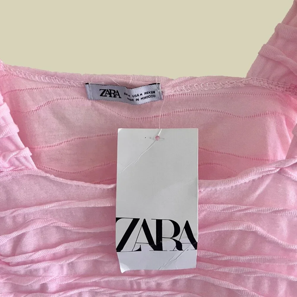 NWT Pink Zara Crop Top - Picture 3 of 3